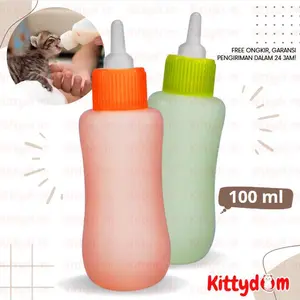 KITTYDOM Botol Dot Susu Kucing 100ml Botol Wadah Tempat Minum Susu Anak Bayi Kucing Cat Kitten Adult Anabul Pet Cat Nursing Bottle