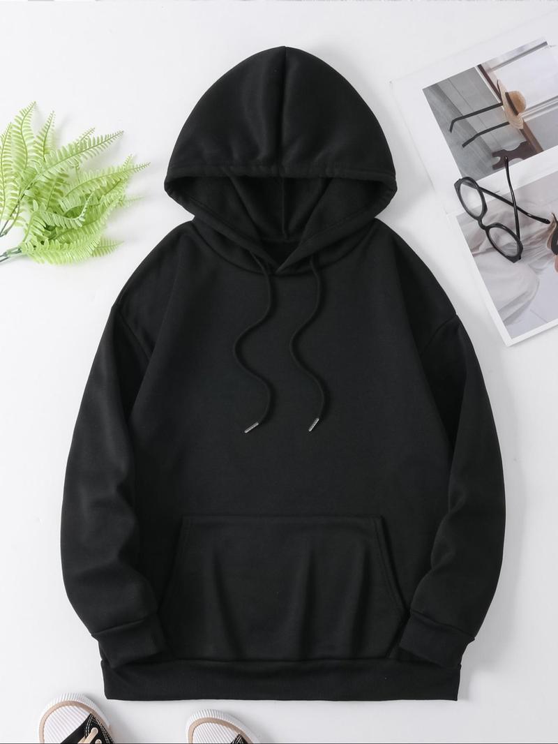 Product Introduction of Women's Butterfly & Letter Print Drawstring Pocket Hoodie, Casual Long Sleeve Hooded Sweatshirt for Fall & Winter, Women's Clothes for Daily Wear 2