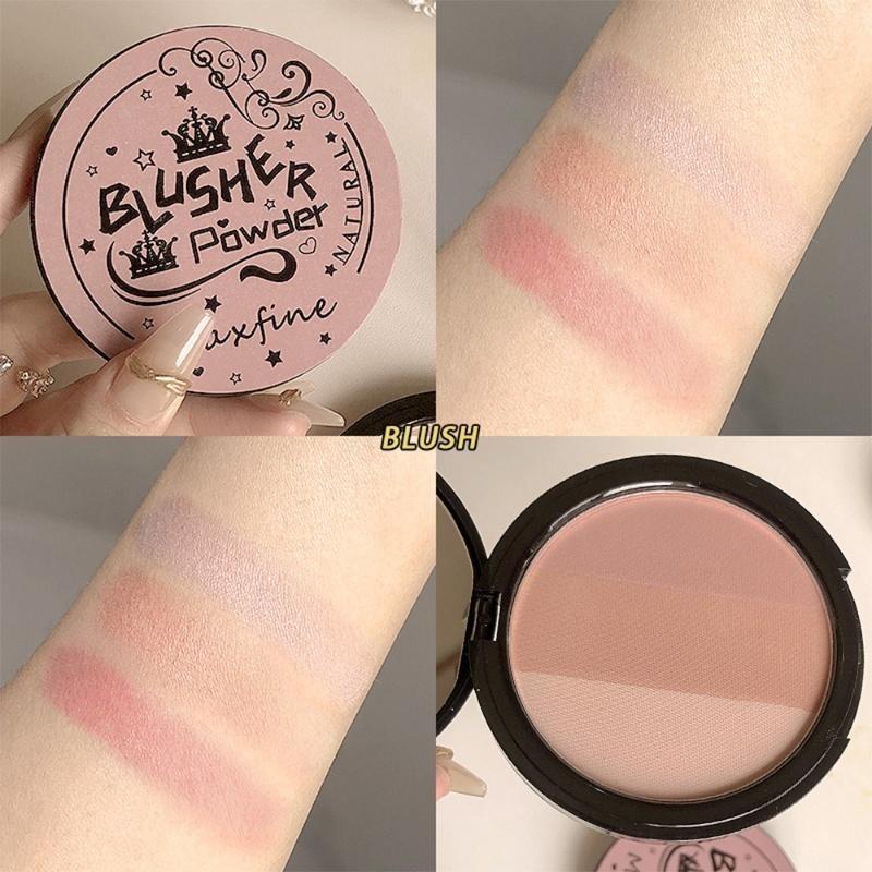 3 Colors Contouring Blush Powder Palette Cosmetic Long Lasting Natural Stereoscopic Face Shading Powder Contour Powder Palette 7