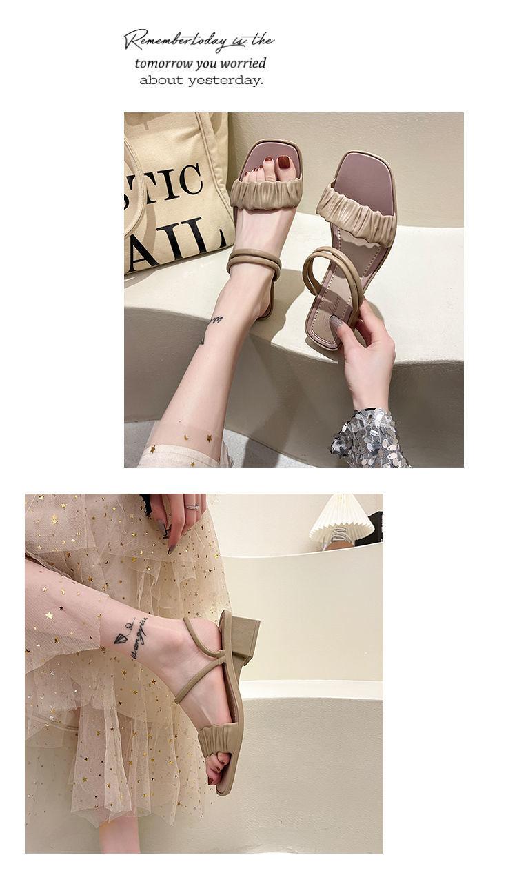 Product Introduction of 1PCS cool slippers women's autumn and summer fashion versatile thick heel non-slip outer wear Shoes Sandal 7