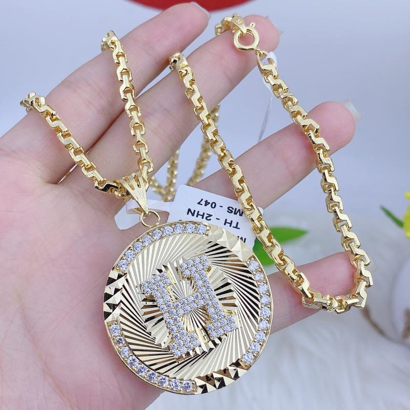 Bộ dây chuyền nam mặt chữ H dây công 5 chỉ có ký hiệu - Trang sức bảo long