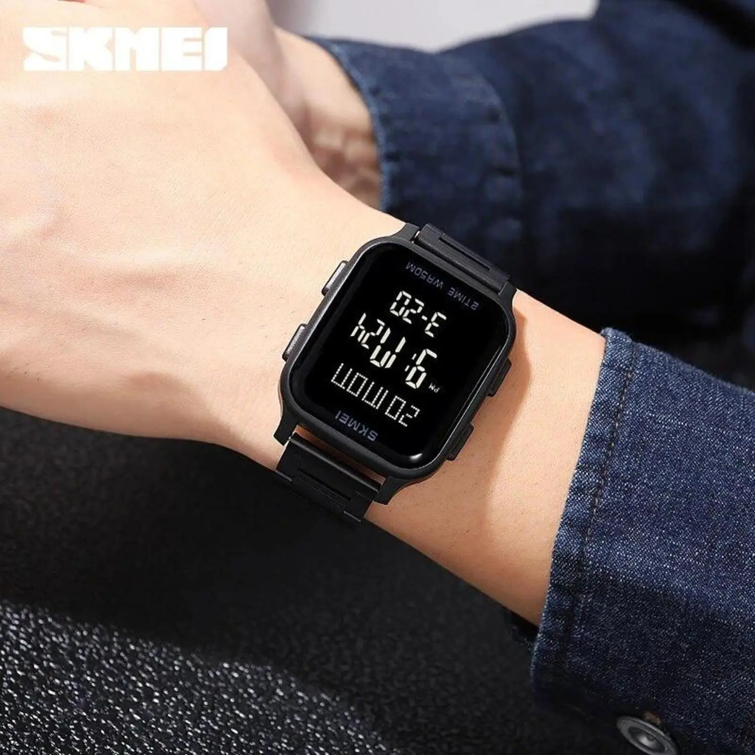 Jam Tangan Wanita/Pria SKMEI Digital Chronograph Sporty Anti Air Tali Stainless watches