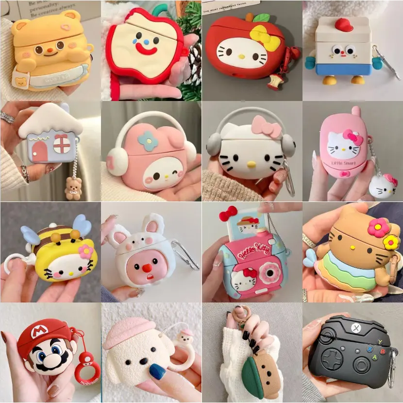 New Air Pods 4 Cartoon cute crossdressing Little Beaver for Apple Airpods Pro 2 three-dimensional protective cover Air Pods 3 earphone cover Apple Air Pods 1 silicone case
