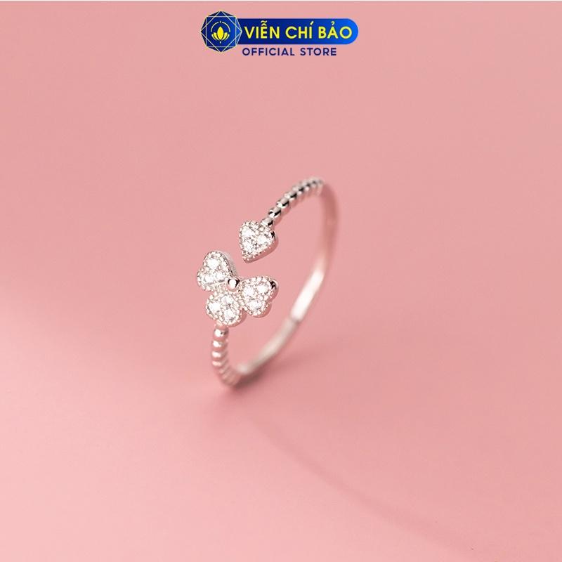 Huy K Viễn Chí Bảo - Nhẫn bạc nữ cỏ 4 lá hở chất liệu bạc 925 thời trang phụ kiện trang sức nữ - N400289X