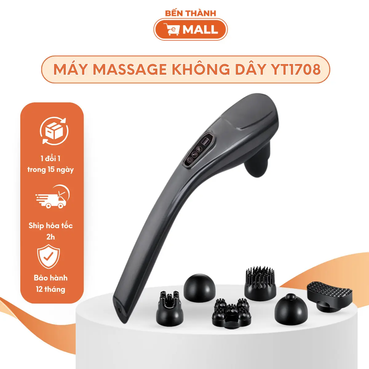 MÁY MASSAGE CẦM TAY KHÔNG DÂY YT1708 [6 đầu massage chuyên dụng]