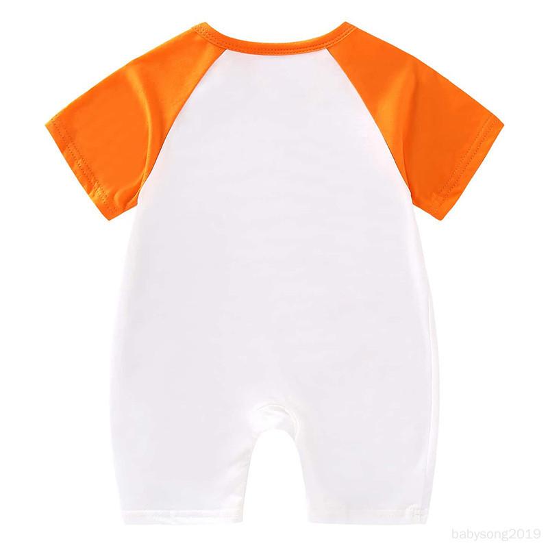 Baby Short-Sleeved Shorts One-Piece Summer Clothes 100-Day Air-Conditioned Clothes Cartoon Harem Clothes 2
