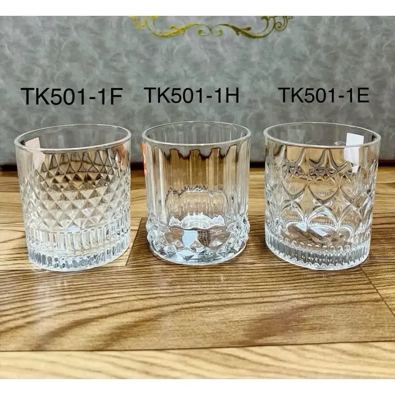 ￼Bộ 6 cốc ly thuỷ tinh hoạ tiết kim cương mix sọc thẳng dung tích 320ml 8