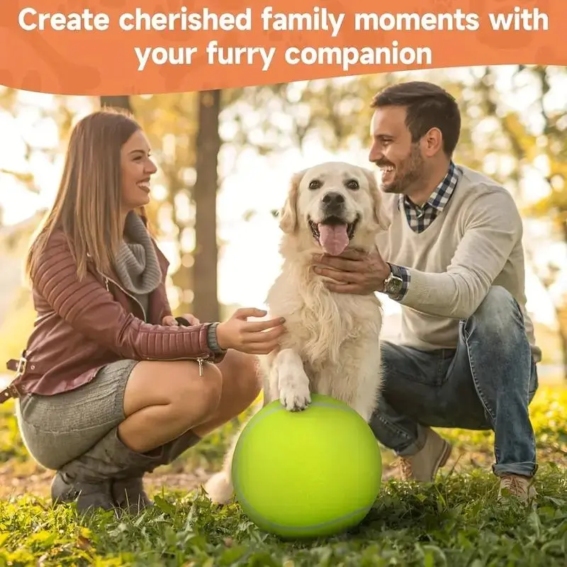 9.5 Inches Large Dog Tennis Ball, Outdoor Entertainment Inflatable Pet Toy, Funny Inflatable Exercise Ball, Durable Game Time Accessories, Enhance Pet Exercise and Intimacy 3
