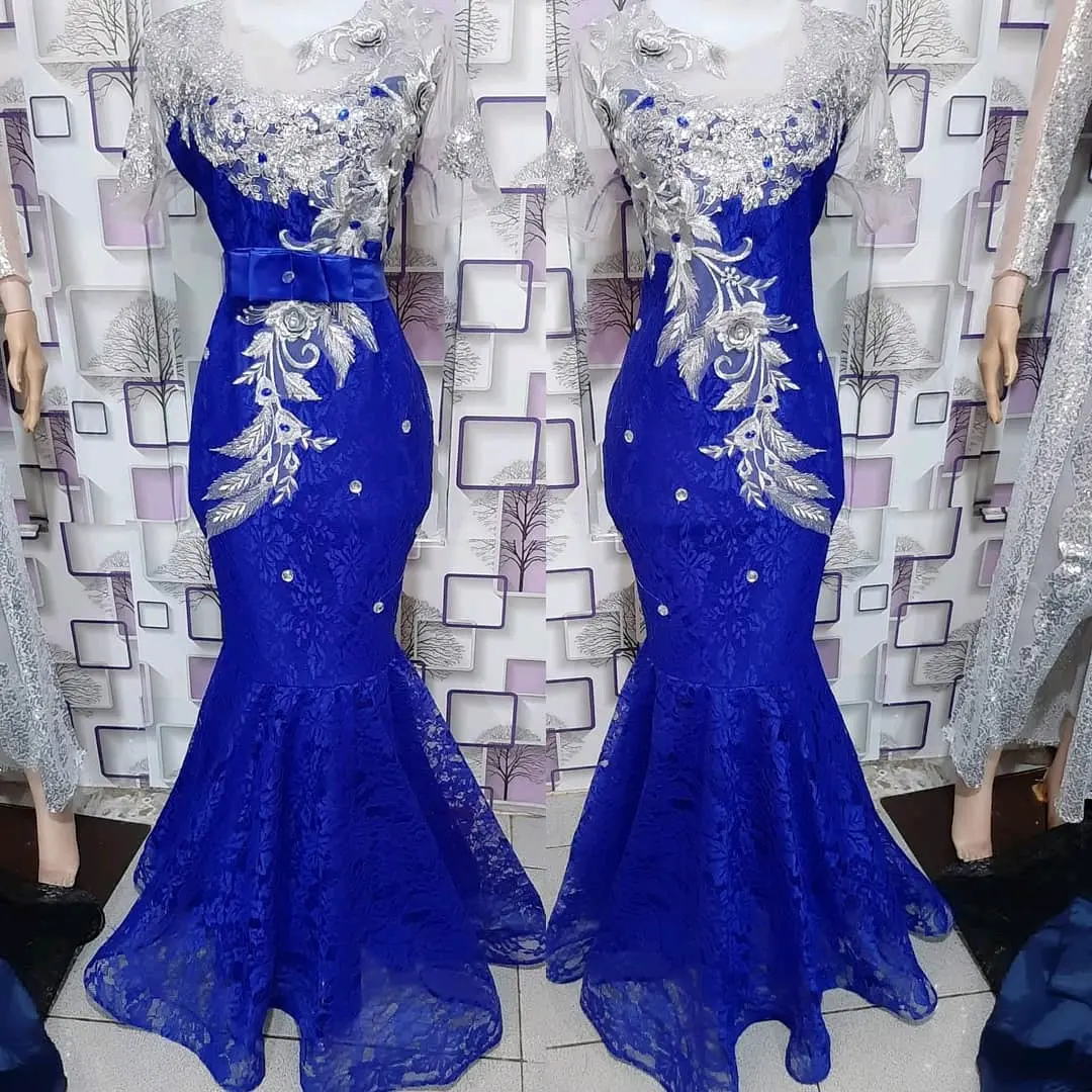 Longdress duyung baju pesta baju penyanyi Gaun kondangan kebaya motif bunga