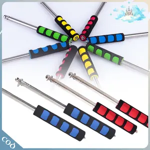 -1.2m 2m- Tongkat Bendera Teleskopik Stainless Steel Gagang Busa Anti Slip Pemandu Wisata Outdoor
