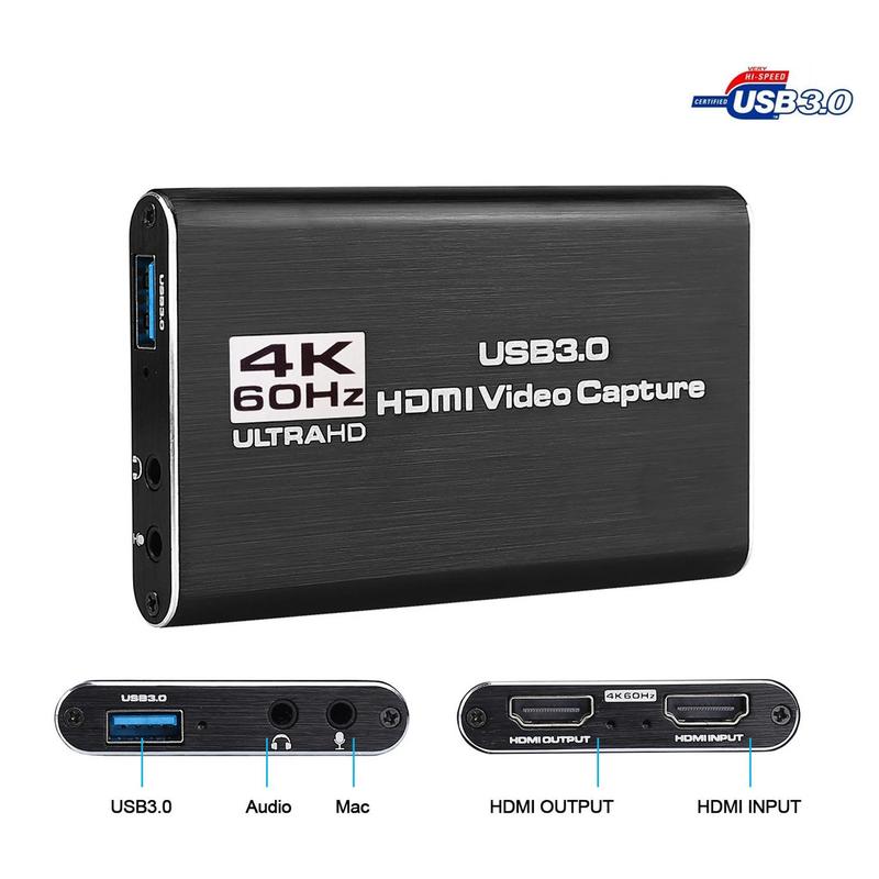 Thẻ ghi hình video USB 3.0 Type‑C 4K/1080p, hỗ trợ HDMI; dùng cho điện thoại di…