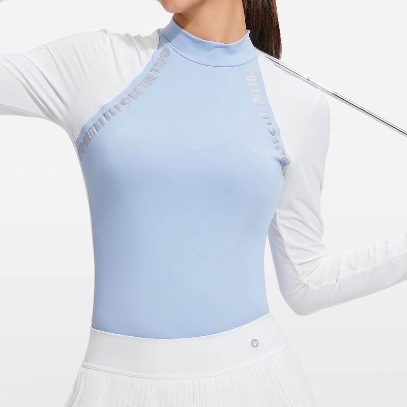 Áo dài tay nữ COSLEAF G057 cao cổ tập Gym, Pickleball, Tennis, Golf Chất Thun Lạnh