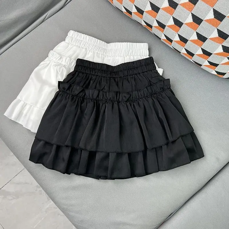Váy Bánh Ngọt Xếp Nhún Ngọt Ngào Cho Bé Gái, Thích Hợp Cho Mùa Hè, Cỡ Trung Bình Và Lớn, Có Quần Đùi An Toàn, Chống Lộ, Váy Ngắn Phồng, Cho Trẻ Em 1