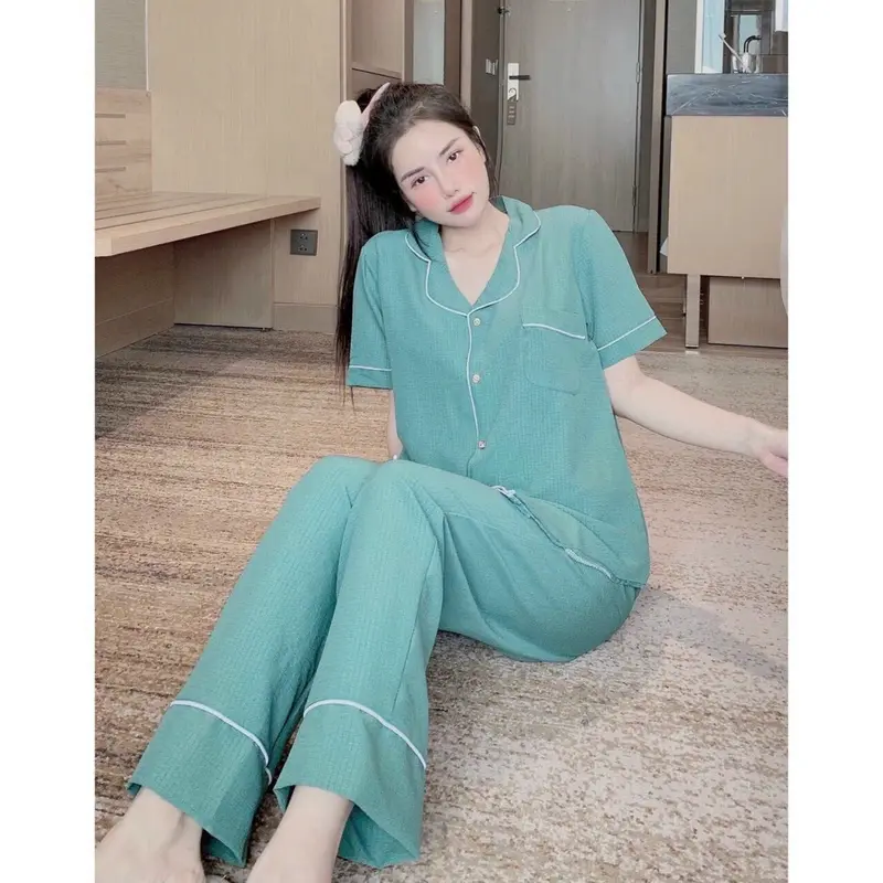 Set đũi xốp gạo , áo cộc quần dài , phom 35-58kg Nữ 1