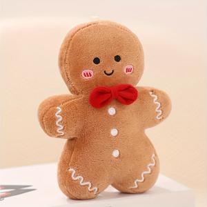Peluche de Hombre de Jengibre Juguete de Peluche de Hombre de Jengibre de Dibujos Animados Adorno Suave Almohada de Vacaciones Cojín - Perfecto para Navidad