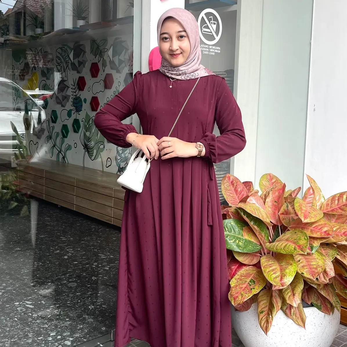 ROSSY DRESS WANITA PREMIUM SNOW SHEER ADA PILIHAN SIZE Polos Muslim