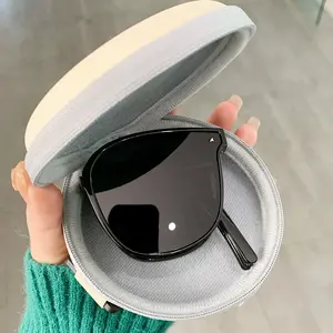 Kacamata lipat untuk wanita, pelindung matahari musim panas untuk wajah besar dan kacamata pelangsing, kacamata anti-ultraviolet berkendara kelas atas untuk pria