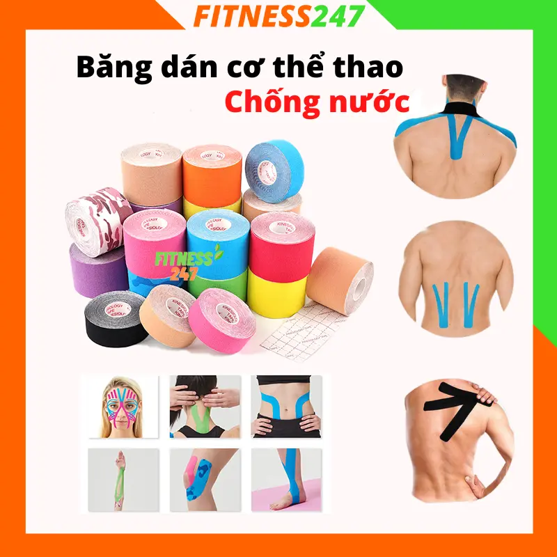 Băng Keo Kinesiology Dán Cơ Thể Thao , Băng Cuốn Hỗ Trợ Chấn Thương Bảo Vệ Khớp Tay Chân Chơi Thể Thao