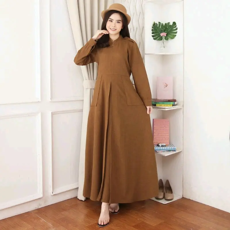 Gamis PNS Lipit Terbaru / seragam kerja Khaki toyobo