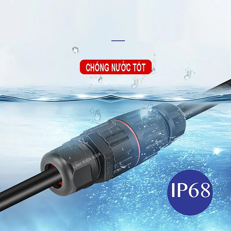 Đầu nối chống nước dây điện 220V, nối dây cáp tròn phi 6-12mm chống nước sử dụng ngoài trời 7