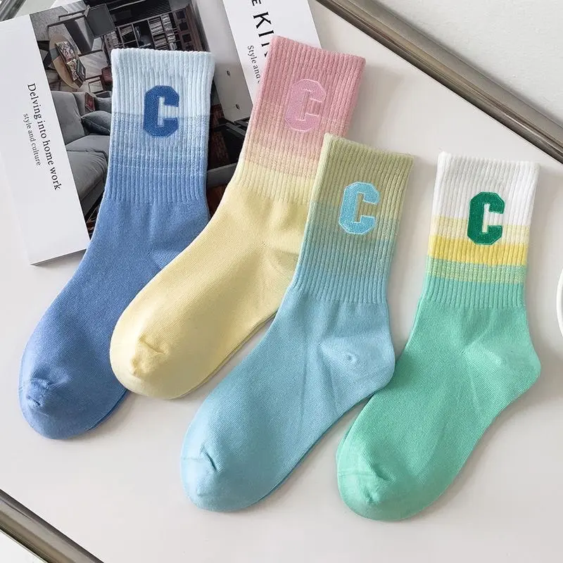 Sét 10 đôi Tất, vớ thể thao màu cotton nam nữ hình chữ C Sport