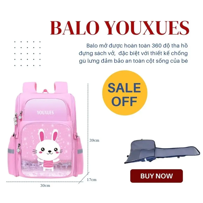 Nhiều Mẫu Balo Học Sinh Họa Tiết Thỏ, Cặp Đi Học Hình Thỏ Mẫu Mới, Balo Chống Thấm Nước, Chống Gù Lưng, Balo Đeo Vai Cho Bé 2