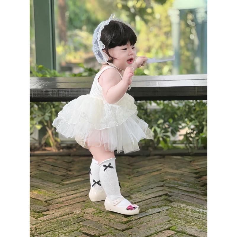 Suit váy hoa hồng thiết kế cho bé gái 0