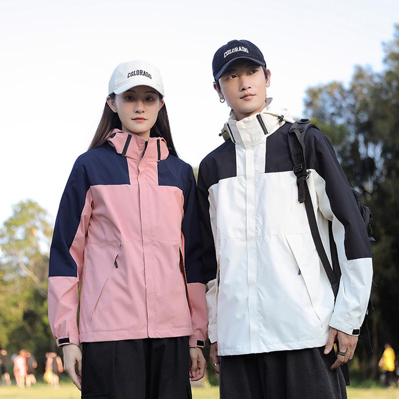 Áo khoác gió nam nữ vải tráng bạc phối màu chống nước