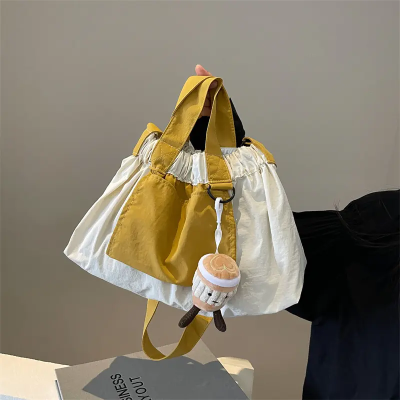 7087 Fashion Casual Polyester Fabrics Bag 2024 New Simple and Versatile Storage Pleated Shoulder Bag
