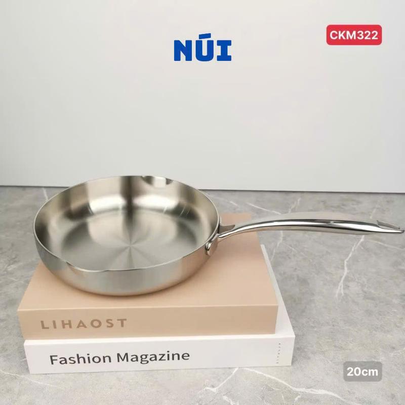 Chảo Chockmen inox liền đáy cao cấp 18/10 - Chảo Rán, Chảo Chiên Bếp Từ - Phù hợp mọi loại bếp