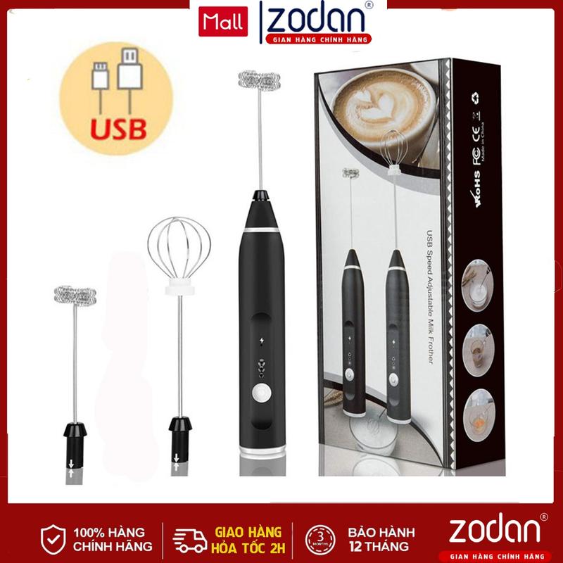 Máy Đánh Bọt Que Tạo Bọt Cafe Mini, Máy Đánh Trứng Cầm Tay ZODAN F78 Không Dây Tích Điện 3 Chế Độ