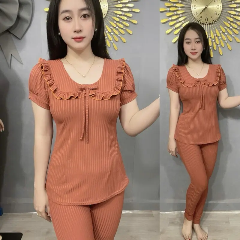 - Đồ bộ thiết kế thun gân đũa - co giãn thoải mái !