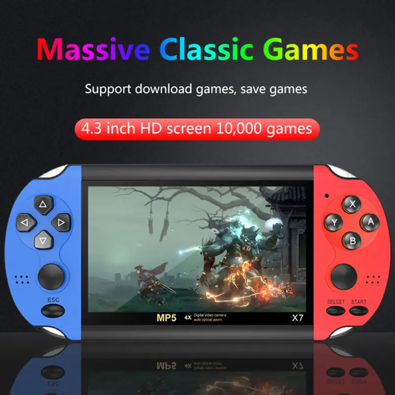 [ORIGINAL] PSP X7 Gameboy Handheld Game Console Player 8G Built-in 10000+ Games 4,3" 1