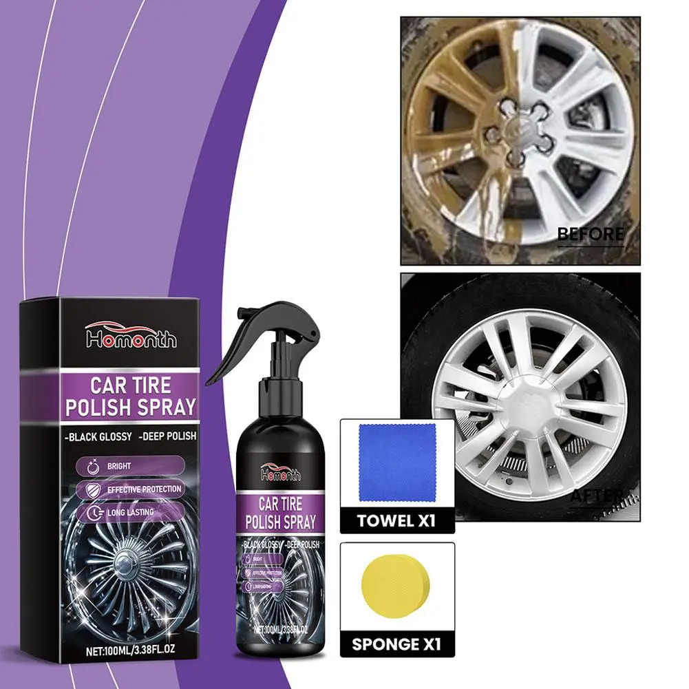 100ml Car Tyre Gloss Tire Maintenance Coating Spray Hydrophobic Sealant Wax For Car Wheel Auto Care Re-Black Shine Chemistry Filler