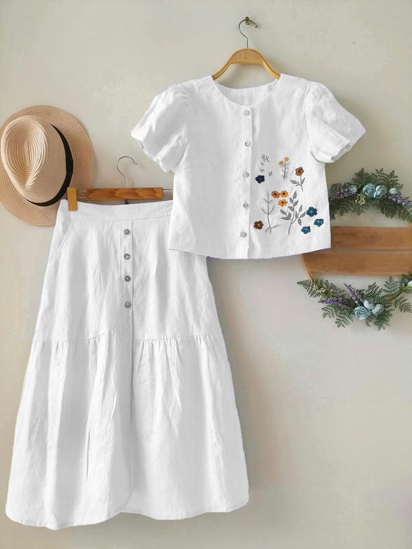 Set Váy Nữ, Sét Áo + Chân Váy Suông, Chất Đũi, set nữ tím, set áo cánh tiên và chân váy, Mã PT23