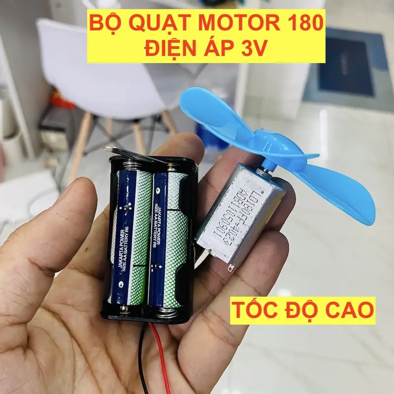 Bộ lắp quạt mini motor 180 dùng học tập thí nghiệm DIY - LK0517 0