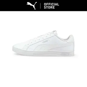 PUMA Sepatu Training Uniseks Smash Vulcanised V3 Low White-White