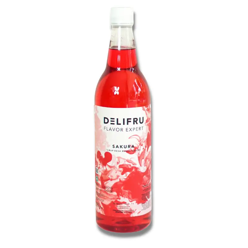 Syrup Sakura Delifru 1000 ml - Sirup Bunga Sakura Premium Gula Merah 1