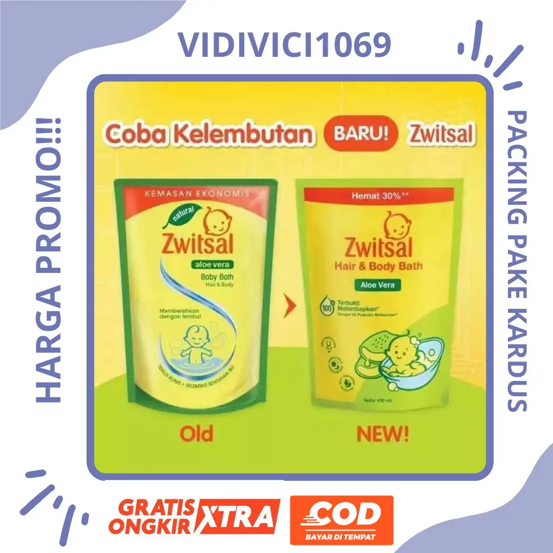 Zwitsal baby hair body alovera 400+400ml