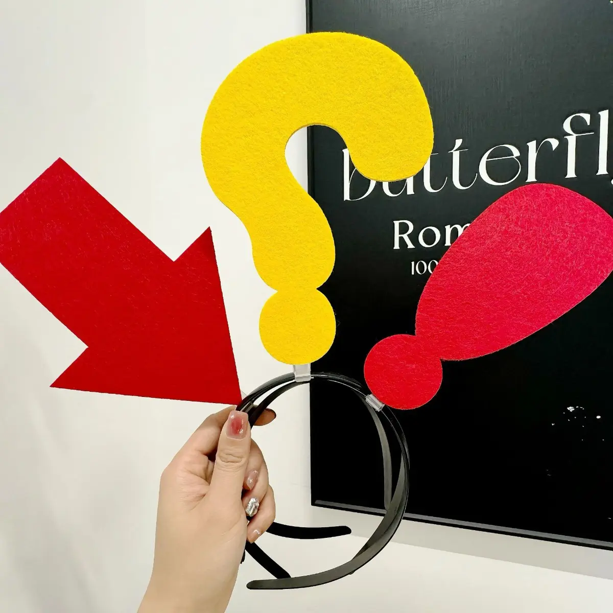 Creative Headband Arrow Question Mark Symbol Headband Concert Photo Artifact Fun Funny Headband Conspicuous Headband