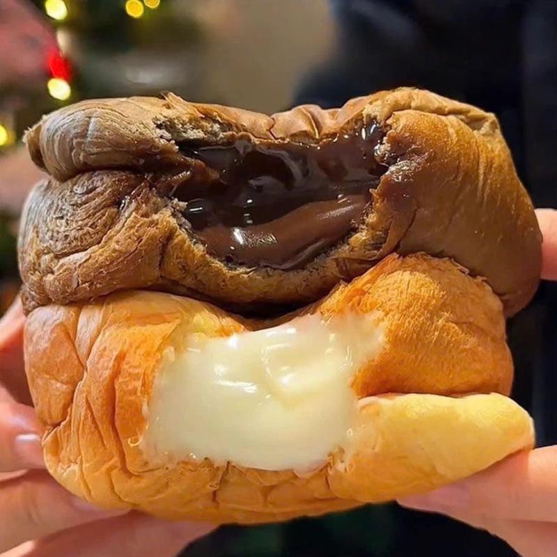 Combo 10c Bánh mì siêu mềm nhân chảy socola, sữa chua hãng Aidebao Food Cake Thức Ăn