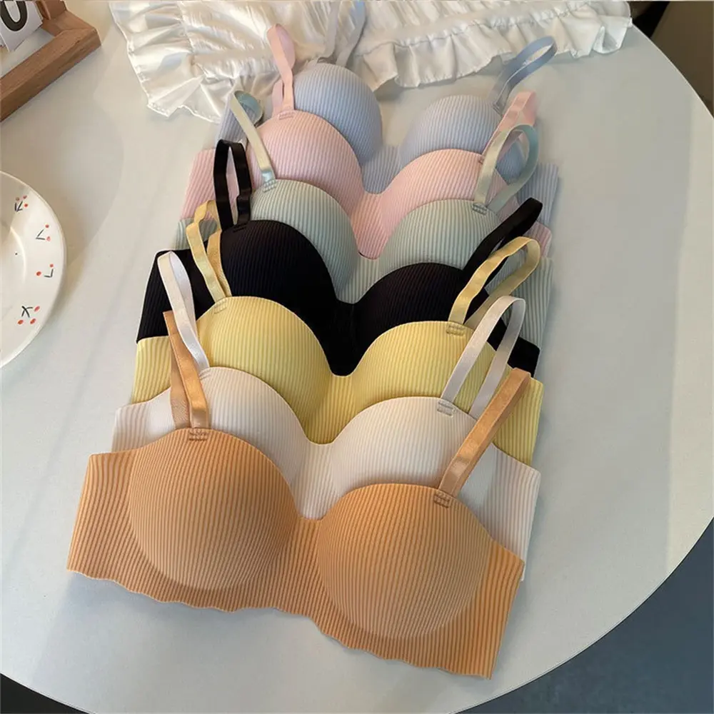 บราแบบชิ้นเดียว มาใหม่ สีพาสเทล คัพมินิ เหมาะสำหรับหน้าอกเล็ก ชุดชั้นใน ดันทรง ชุดชั้นใน สำหรับสาวๆ รัดรูป ใส่สบาย ระบายอากาศได้ดี บราไร้ตะเข็บ