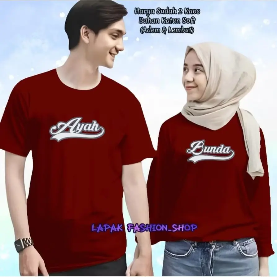 (2 KAOS) BAJU COUPLEAN LENGAN PENDEK DAN PANJANG AYAH BUNDA UK.M-XXL / KAOS KEMBARAN / KAOS PASANGAN / KAOS DISTRO / KATUN SOFT / T-SHIRT