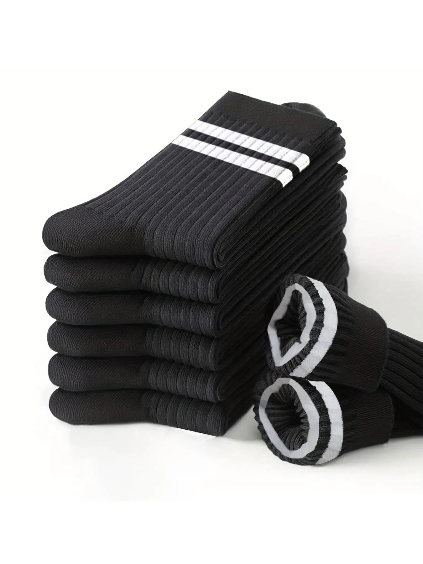 Men's 6 Pairs Colorblock Striped Print Crew Socks, Casual Comfortable Breathable Mid-calf Socks for Daily Wear, Menswear Socks for Men