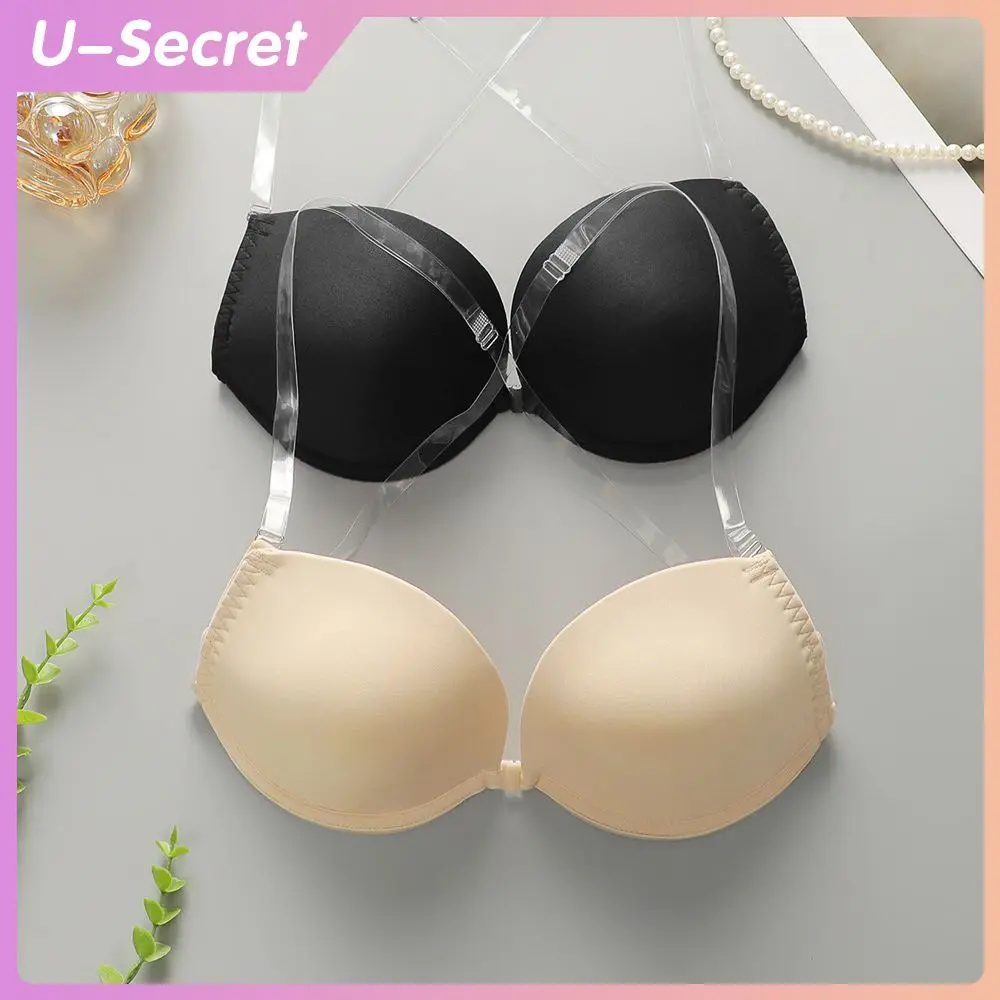 Strapless Bras Seamless Chest Thin Section Anti-light Brassiere Push Up Lingerie Soft Plus Size Sweatproof Reusable Lightweight Invisible Underwear For Ladies
