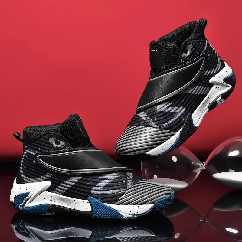 Zapatillas de baloncesto para hombre, transpirables, acolchadas, antideslizantes, deportivas, para entrenamiento de gimnasia, zapatillas de baloncesto atléticas para mujer_voghion.com