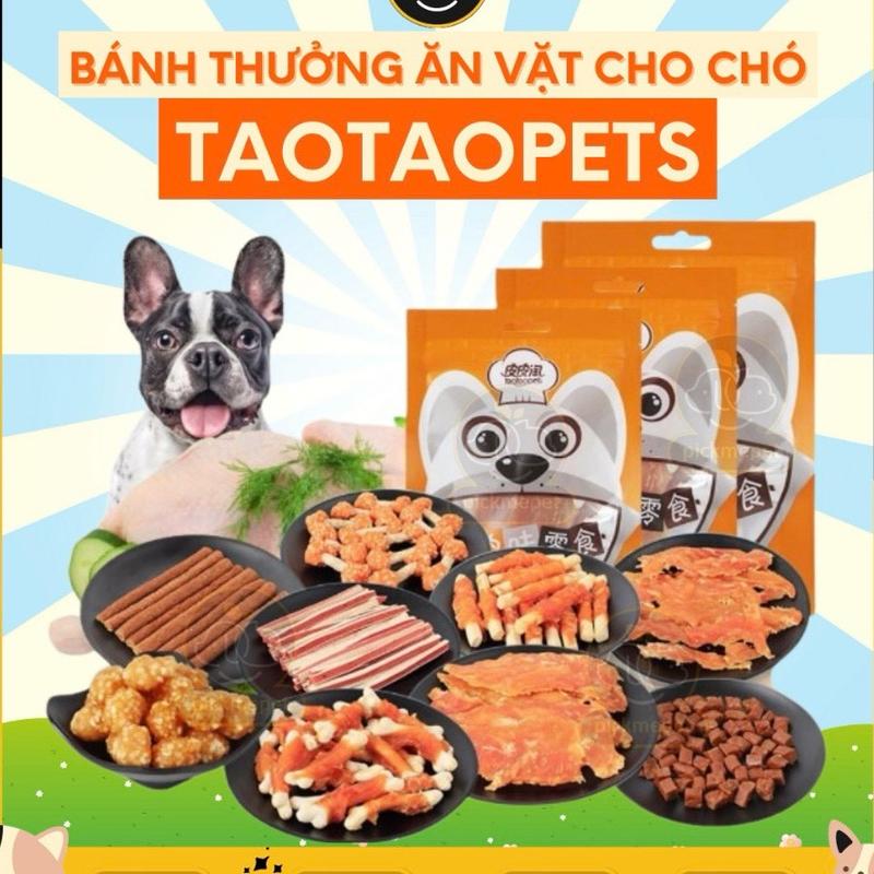 Snack ăn vặt cho chó thịt gà sấy khô, thịt gà quấn xương sữa , bò viên Taotaopet - gói 100g