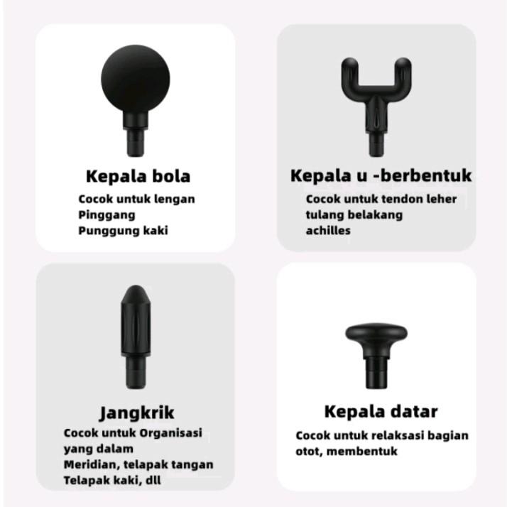 Alat Pijat / Massage Gun 4 in 1 - Deep Tissue Muscle Massager 3