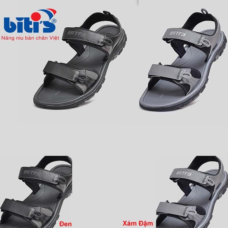 Dép Sandal Nam Biti's - Sandal Học Sinh 2 Màu BRM001700DEN, BRM001700XAD ( Đen, Xám Đậm )