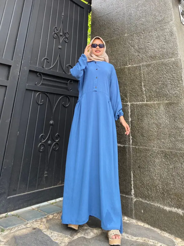 (READY STOK) Gamis Cika Busui Friendly LD 110cm // Dress Muslim Syari Crinkle 2